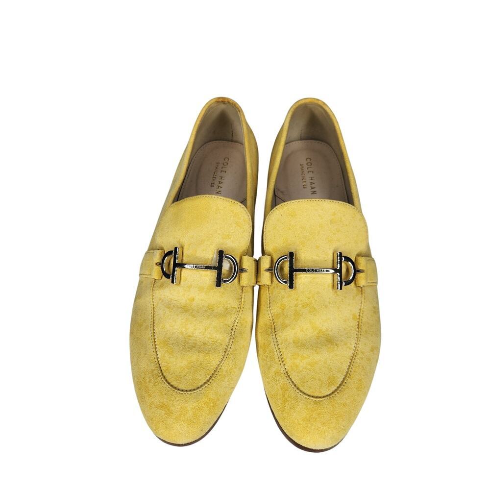 Cole Haan Grand Series Butter Yellow Suede Loafers Slip On Bit Detail - Picture 3 of 8